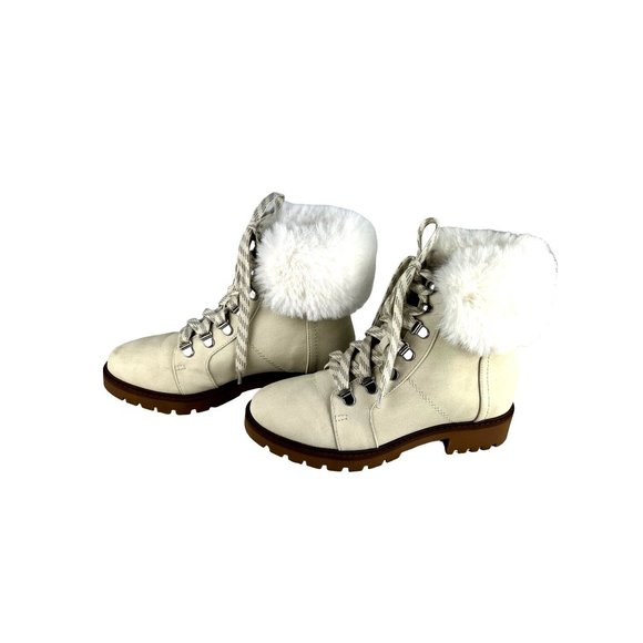 Esprit Shoes - Esprit Women's Snow Boots Size-6 White Faux Fur Cuffs Leather/Man Made Material